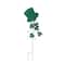 Glitzhome® 42" St. Patrick's Metal Leprechaun Hat Shamrocks Yard Stake